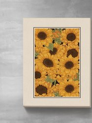 Cavepop Sunflowers Canvas Wall Art - 18x24