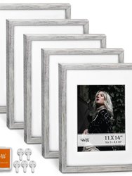 Cavepop Wood Picture Frame Set of 5 - Rustic Grey
