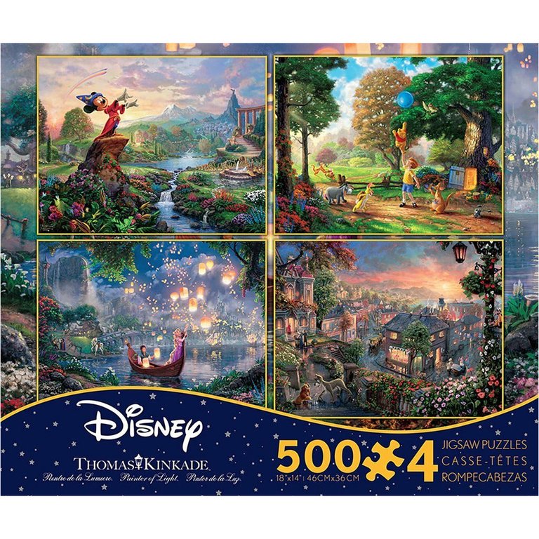 Thomas Kinkade Disney Jigsaw Puzzle -Multi-Pack 4 Pack