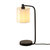 19" Black Industrial Iron Desk Lamp With Fabric Shade - Black