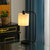 19" Black Industrial Iron Desk Lamp With Fabric Shade