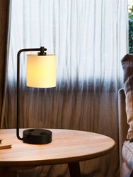 19" White Table Lamp USB Port