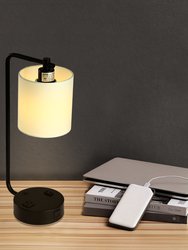 19" White Table Lamp USB Port