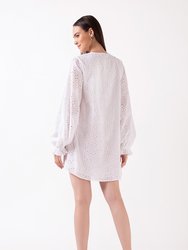 Clover Tunic Dress - White