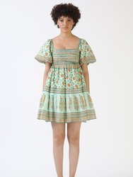 Frankie Mini Dress - Sage Green Vines