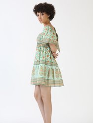 Frankie Mini Dress - Sage Green Vines