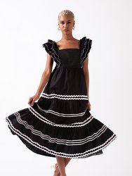 Janine Midi Dress - Black/Zed Laylah