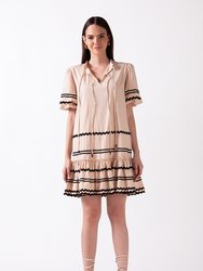 Jules Tier Dress - Taupe - Taupe/Beige Bliss
