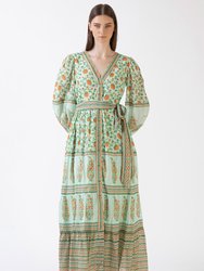 Myrna Maxi Dress - Sage Green Vines