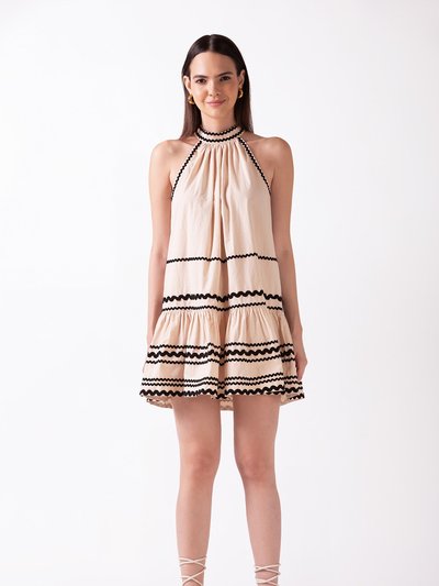 Celina Moon Nawari Mini Dress - Taupe/Beige Bliss product