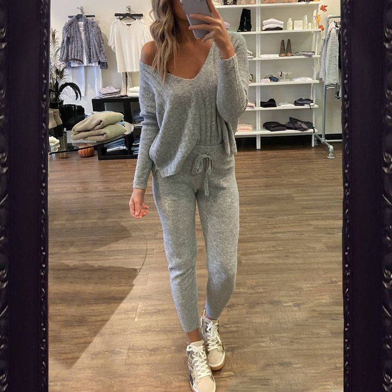 Juniper Knit Pants In Heather Grey