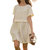 Contrast Pleated Mini Dress In Cream