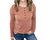 Short Lived Long Sleeve Henley Top In Rust - Rust