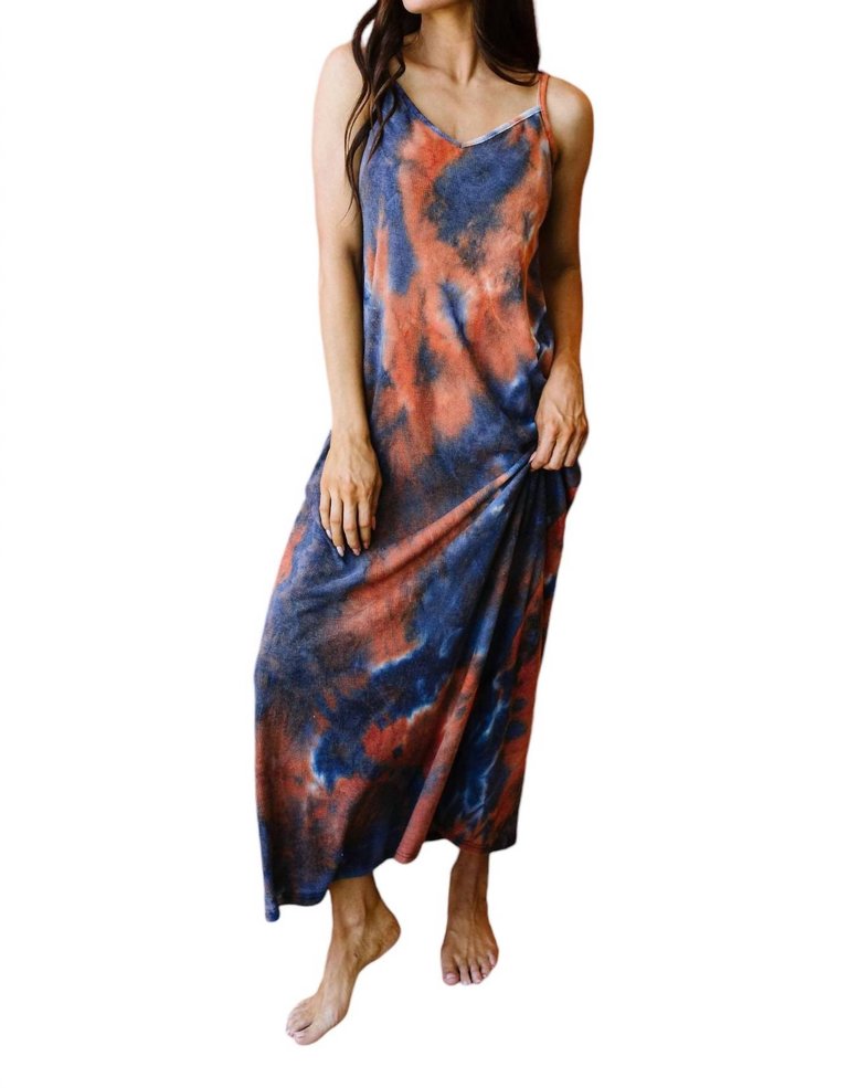 Tie Dye Maxi Dress In Blue - Blue