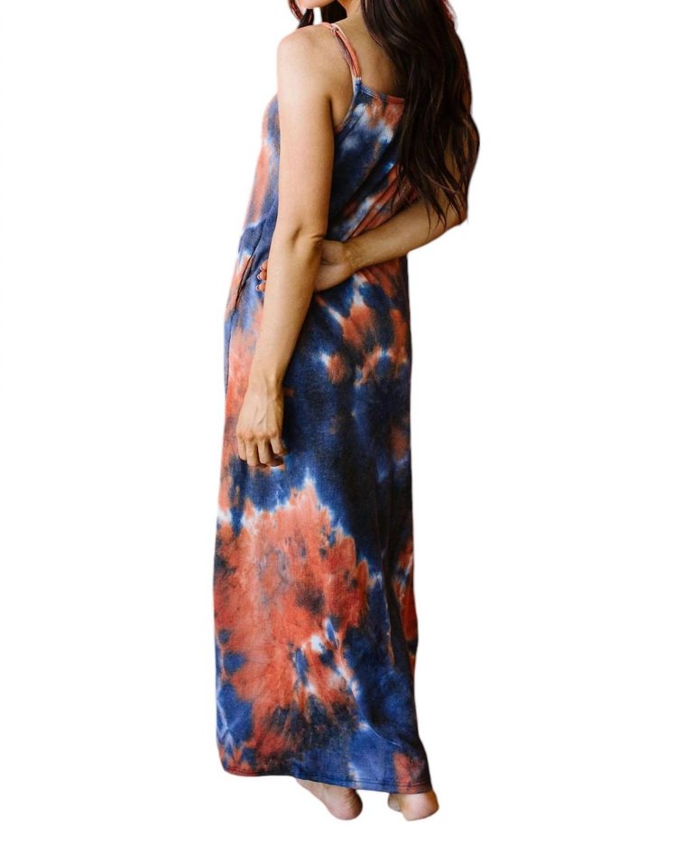 Tie Dye Maxi Dress In Blue