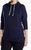 Plus Terry Funnel Neck Top In Navy - Navy