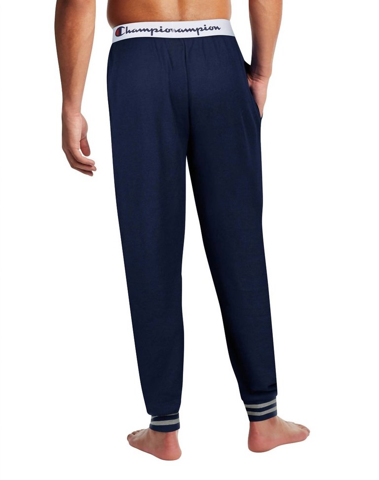 Waffle Rib Cuff Sleep Pant In Athletic Navy