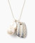 Fossilized Shell & Pearl Charm Necklace In Silver - Silver