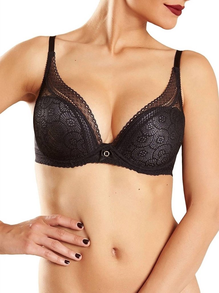 Festivite Contour Plunge Bra In Black - Black