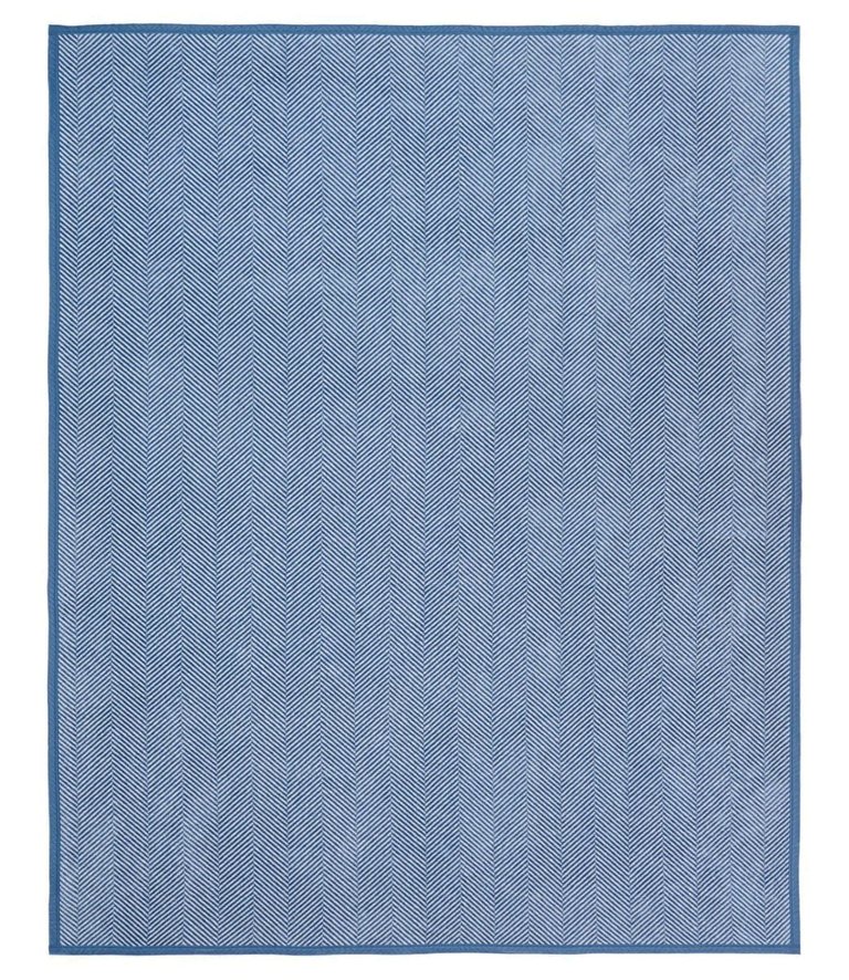 Harborview Herringbone Light Blue Blanket