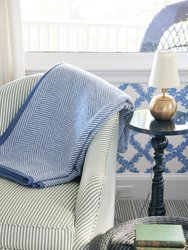 Harborview Herringbone Light Blue Blanket