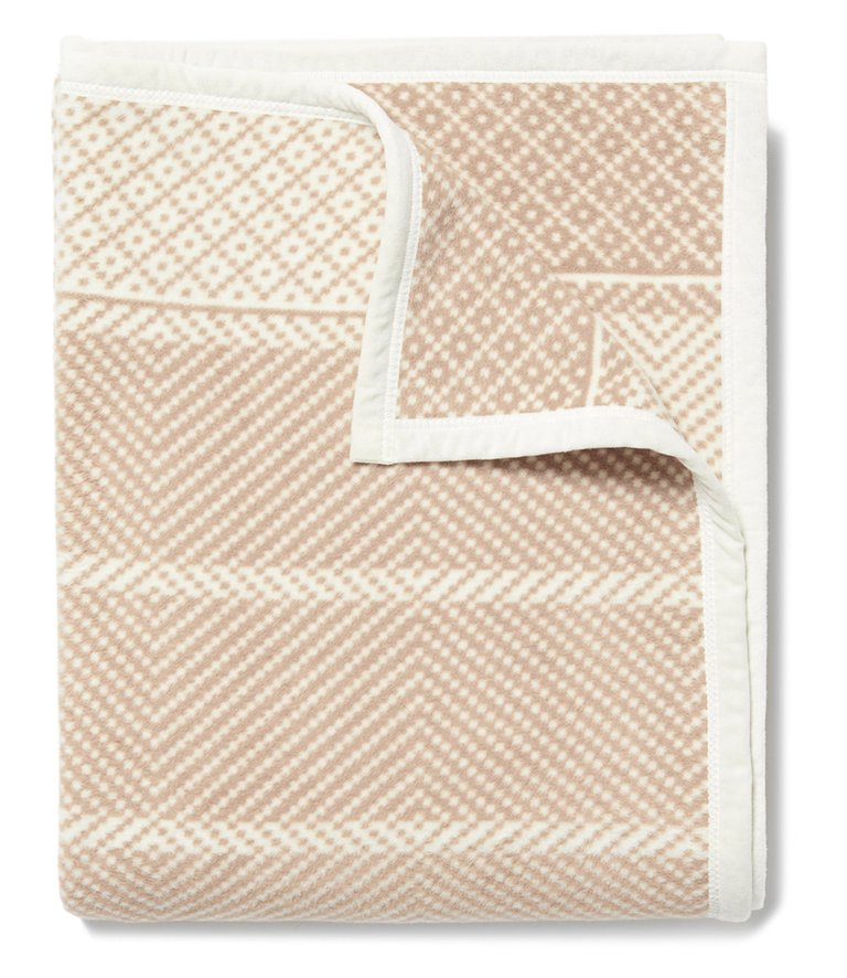 Old Port Herringbone Beige Original Blanket - Beige/Ivory