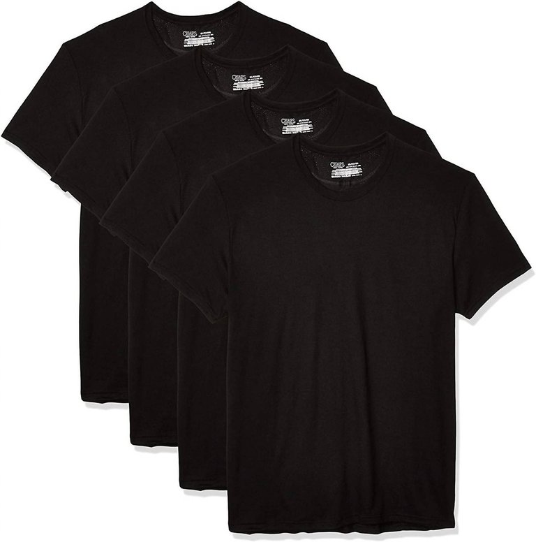 Men's 4-Pack Underwear Crew Neck Shirt In Polo Black - Polo Black