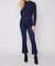 Bootleg Stretch Denim Pants In Blue Black - Blue Black