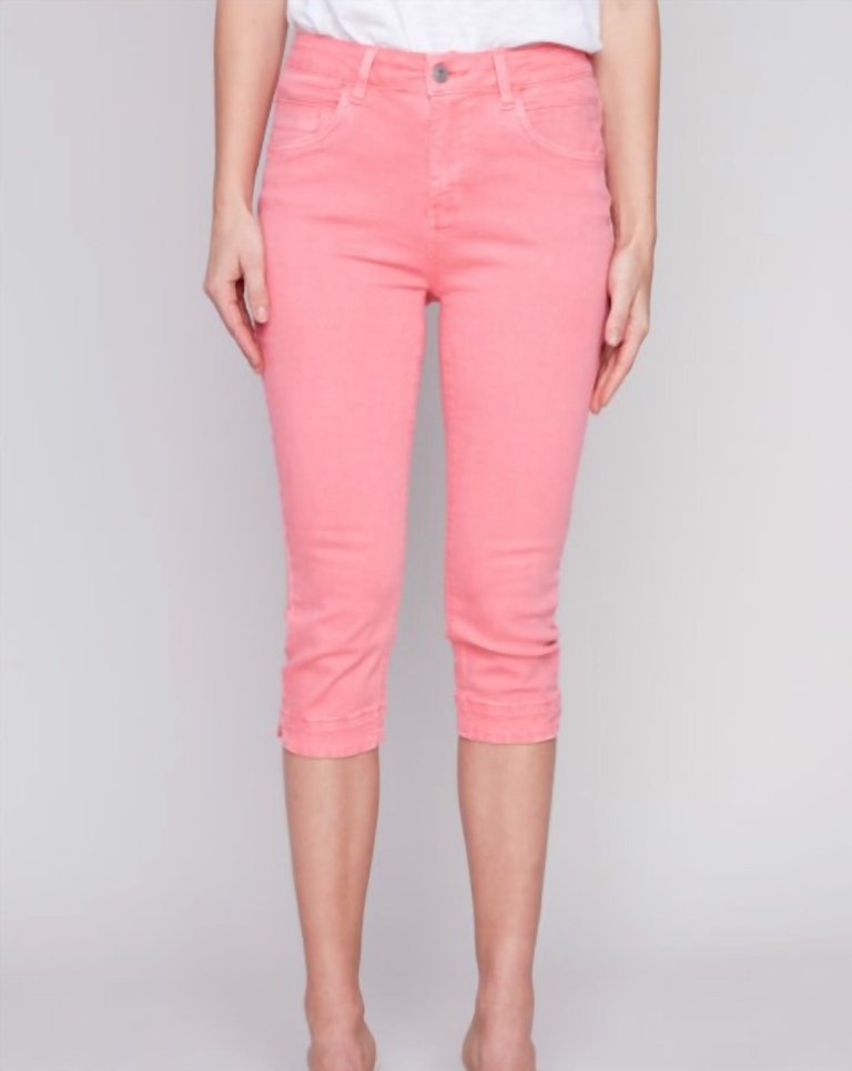 C5514-618A - Knee High Capri Twill Pant In Flamingo - Flamingo