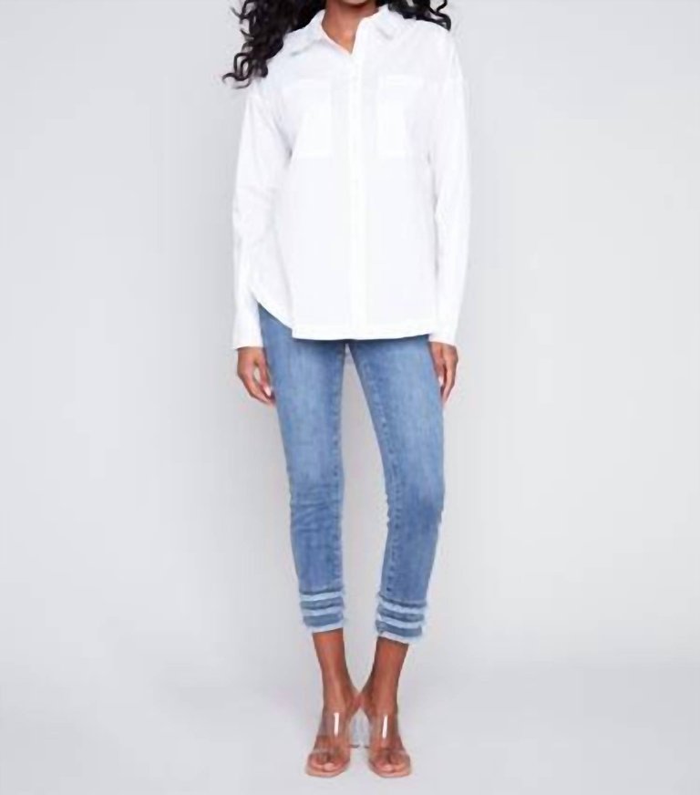 Classic Button Down Shirt In White - White