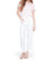 Cropped Linen Blend Straight Leg Pant In White