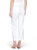 Cropped Linen Blend Straight Leg Pant In White