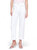 Cropped Linen Blend Straight Leg Pant In White - White