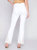 Embroidered Bootcut Leg Pants In White