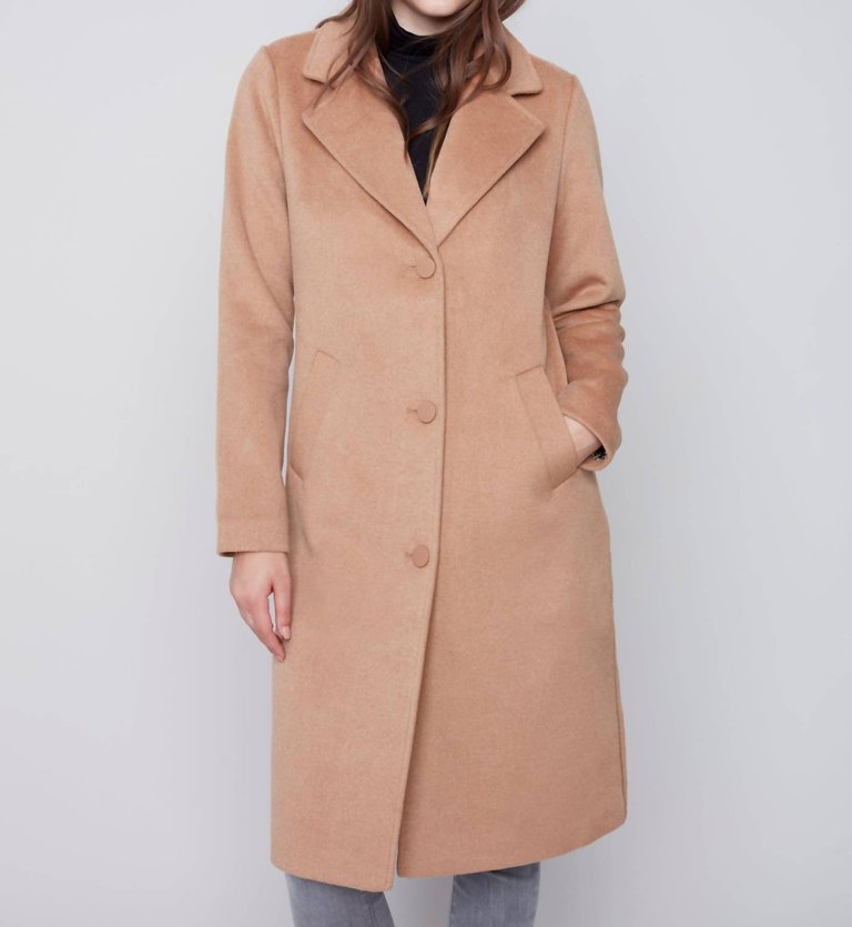 Long Coat Hepburn Style In Truffle - Truffle