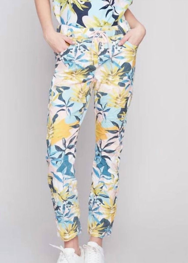 Printed Balneaire Resort Cropped Jogger In Multi - Multi