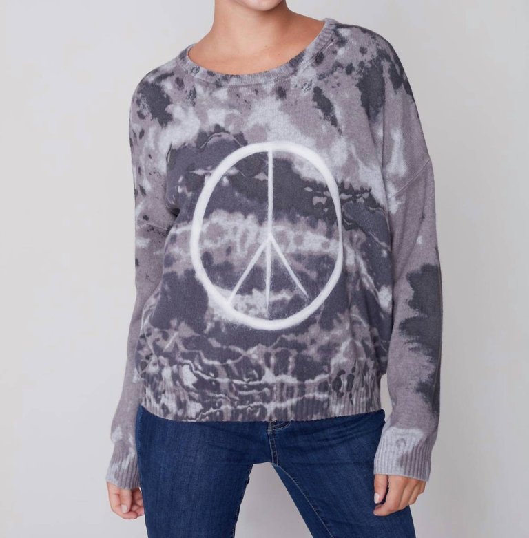 Printed Sweater In Charcoal - Charcoal