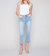 Straight Leg Scallop Denim Pant In Light Blue - Light Blue