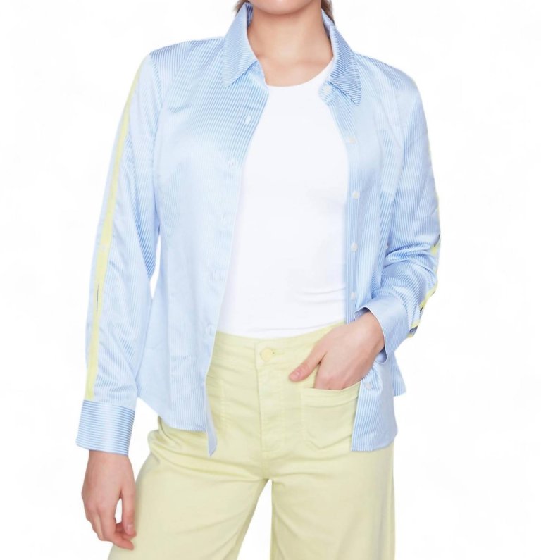 Striped Poplin Shirt In Sky