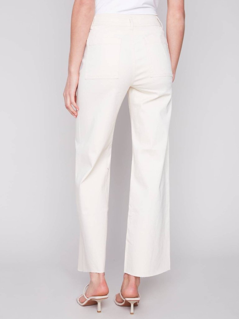 Wide Leg Linen Pants In Natural