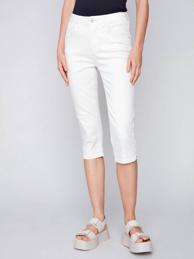 Women's Knee High Twill Capri In Natural