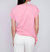 Woven Linen Knit Combo Top In Rose Pink