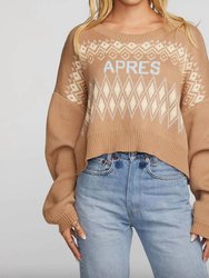 Apres Cotton Fair Isle Knit Sweater - Cappucino