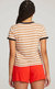 Bonjour Tee In Tan Stripe