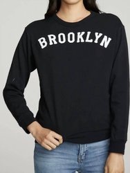 Cotton Fleece Long Sleeve Crew Neck Brooklyn - True Black