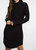 Cozy Knit Long Sleeves Raglan Turtleneck Shirttail Mini Dress - Black