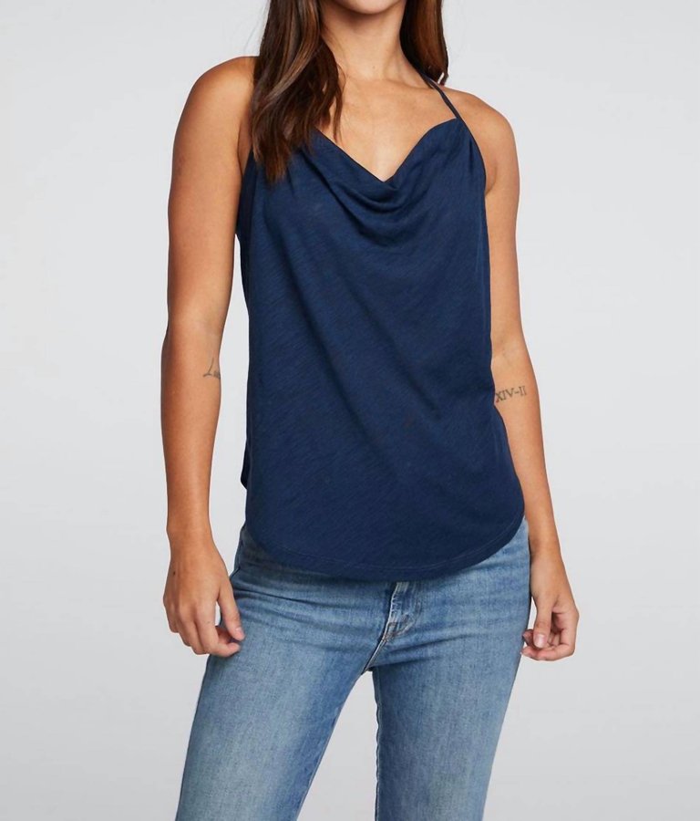 Drape Front T Back Shirttail Cami Top - Blazer