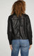 Faux Suede Shearling Reversible Long Sleeves Waterfall Neck Jacket