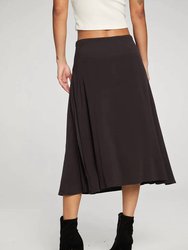 Flouncy Side Slit Midi Skirt