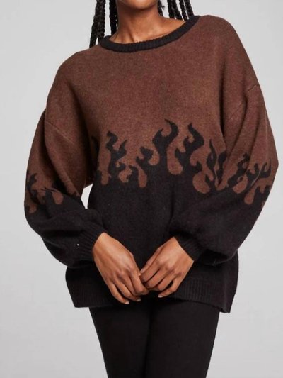 Chaser Foxy Sweater Flames Golden Pullover In Cocoa Brown product